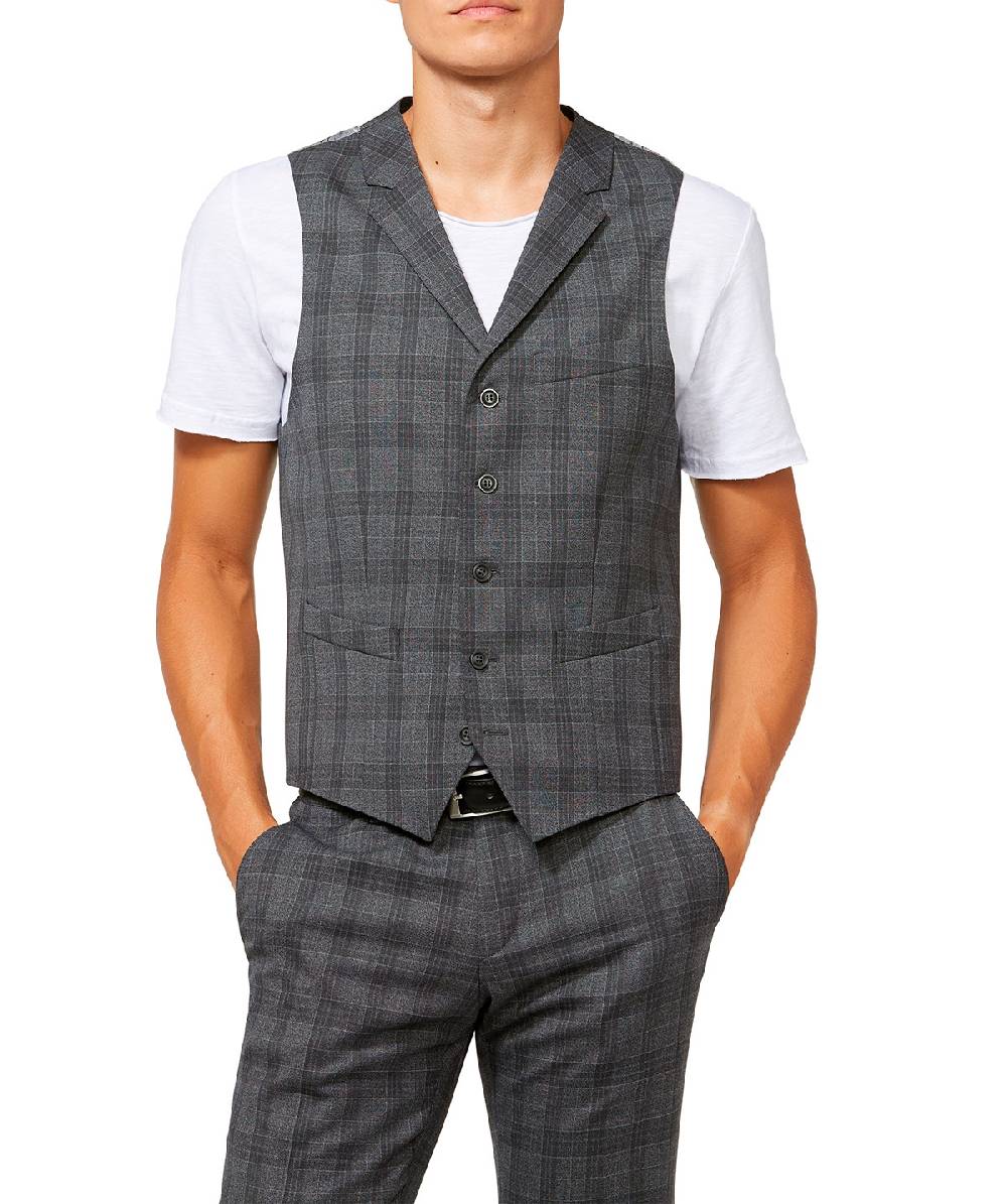 Digel Gilet panciotto moda digel grigio a quadri fantasia principe di galles Offerte