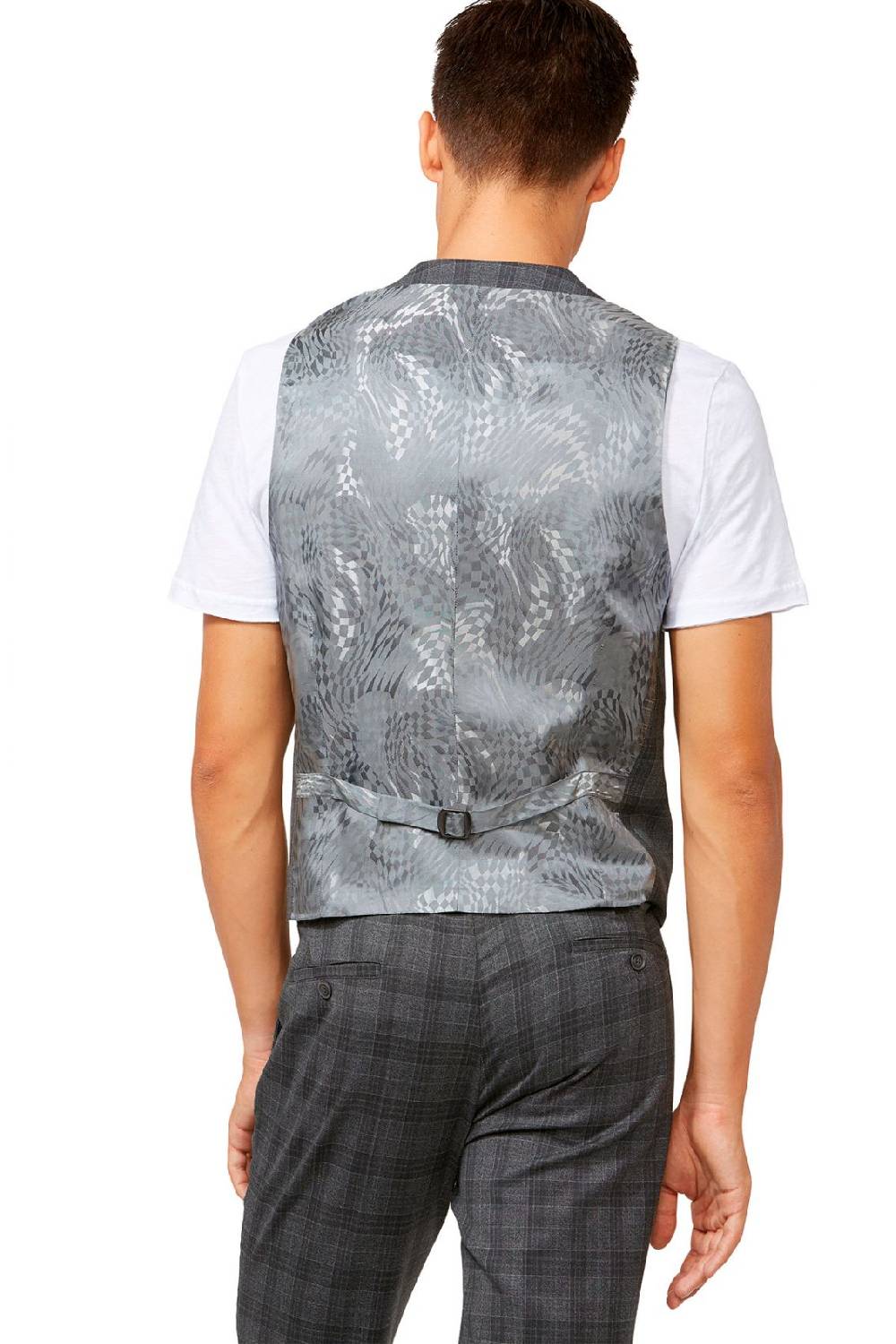 Digel Gilet panciotto moda digel grigio a quadri fantasia principe di galles Offerte