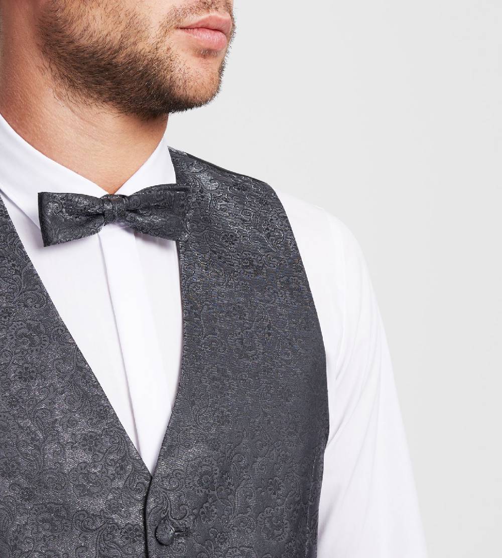 Digel Gilet elegante cerimonia digel grigio scuro in raso Vendita Economica