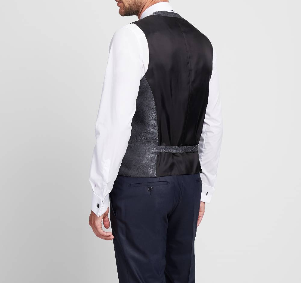 Digel Gilet elegante cerimonia digel grigio scuro in raso Vendita Economica