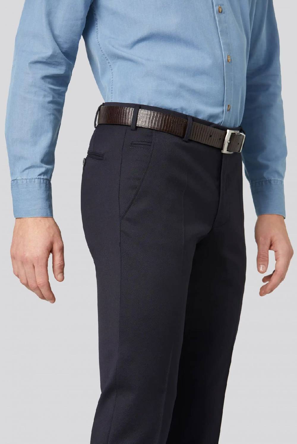 Meyer Pantalone meyer blu in twill teflon stretch Italia