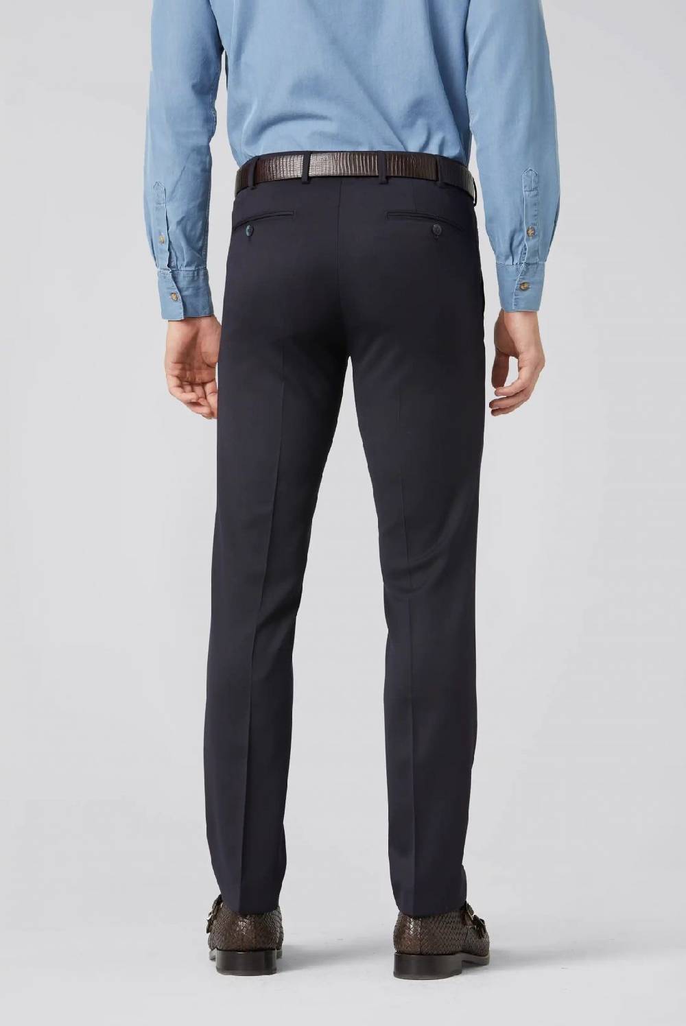 Meyer Pantalone meyer blu in twill teflon stretch Italia