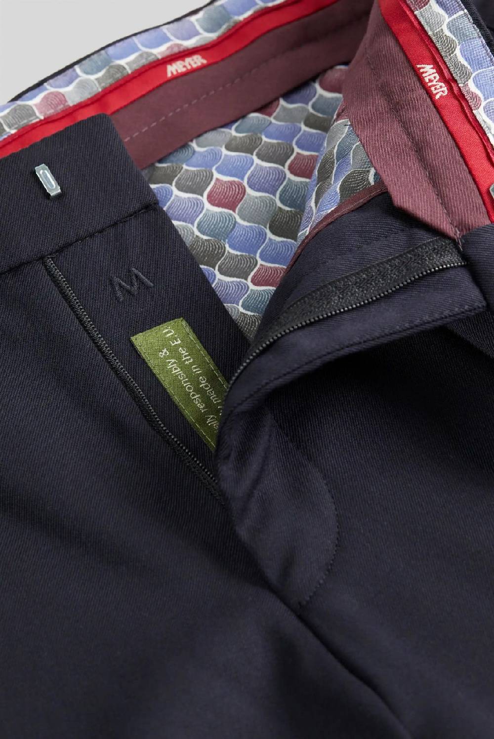 Meyer Pantalone meyer blu in twill teflon stretch Italia