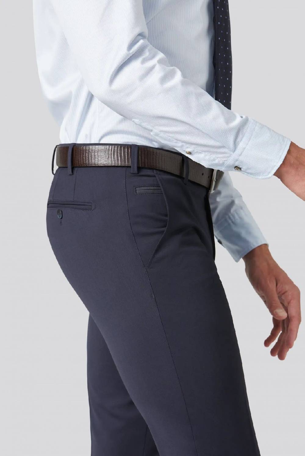 Meyer Pantalone blu meyer travel twill modern fit Vendita