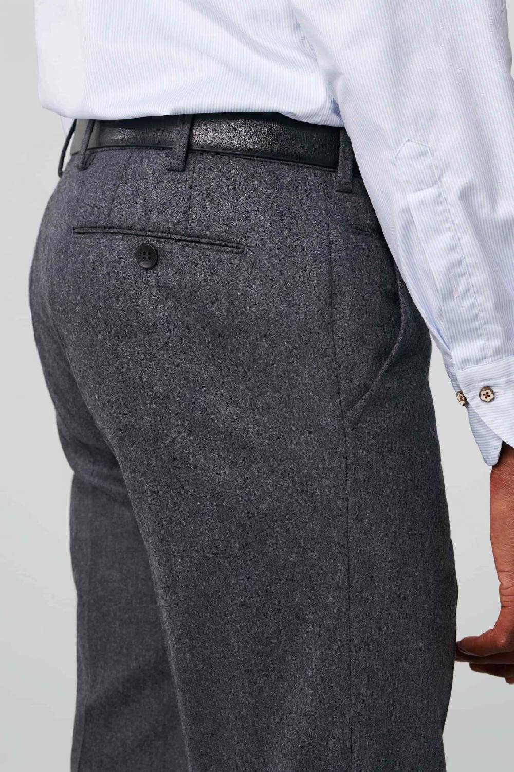 Meyer Pantalone grigio medio meyer in flanella naturalmente caldo antipiega Spedizione Gratuita
