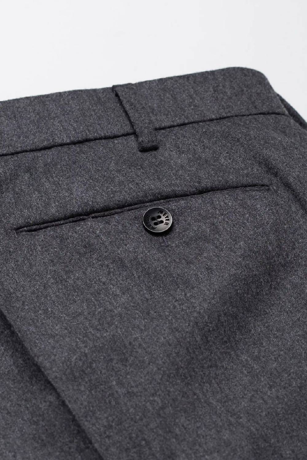 Meyer Pantalone grigio medio meyer in flanella naturalmente caldo antipiega Spedizione Gratuita