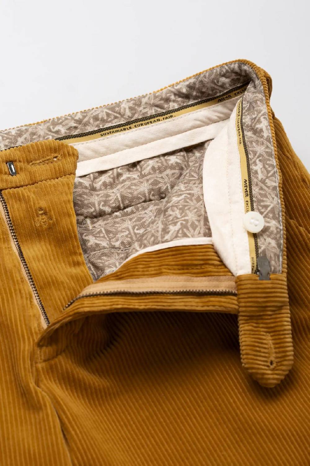 Meyer Pantalone color ambra meyer in velluto a coste luxury modern fit Soddisfazione Garantita