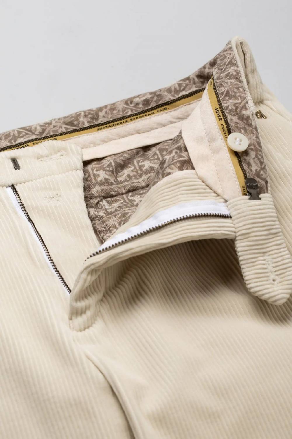 Meyer Pantalone avorio meyer in velluto a coste luxury modern fit Qualità Garantita