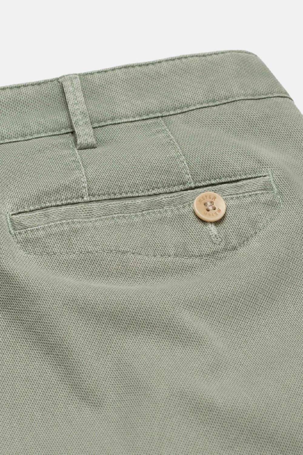 Meyer Pantalone modern fit verde salvia meyer cotone microstruttura stretch Negozi Online