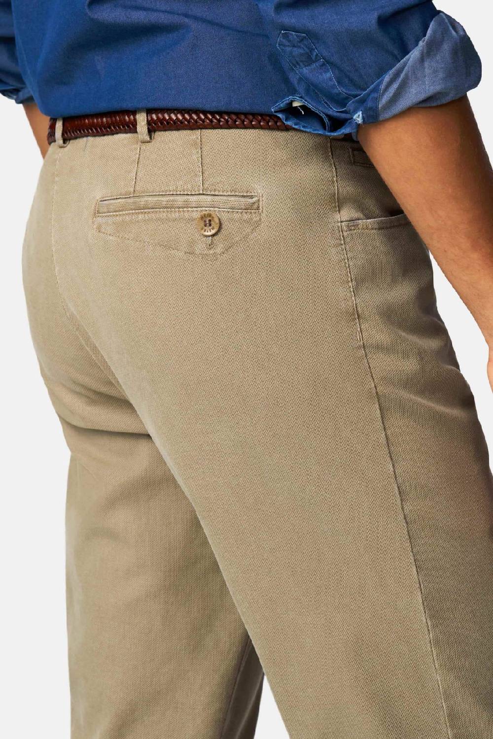 Meyer Pantalone modern fit color pietra meyer cotone microstruttura stretch Acquista Ora