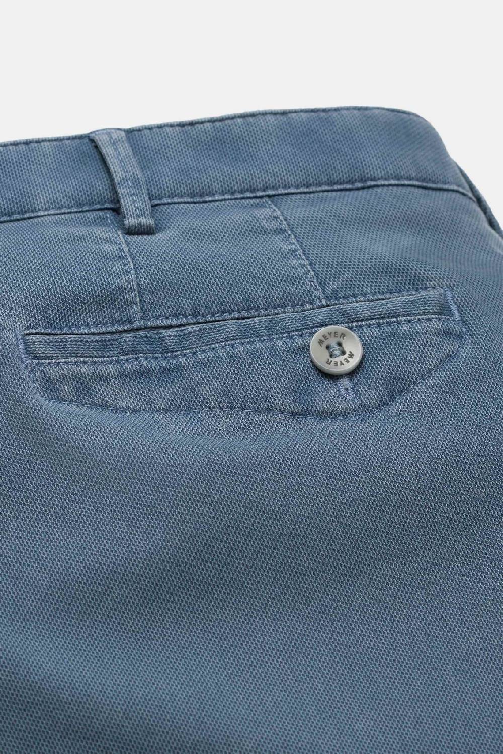 Meyer Pantalone modern fit azzurro meyer cotone microstruttura stretch Promozione Limitata