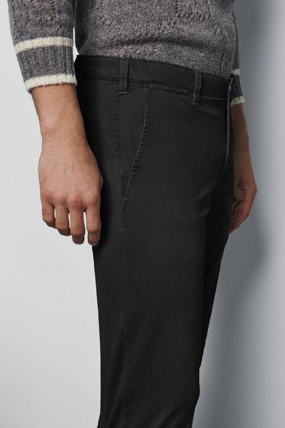 Meyer Pantalone regular fit nero cotone bio stretch m5 by meyer Affare Del Giorno