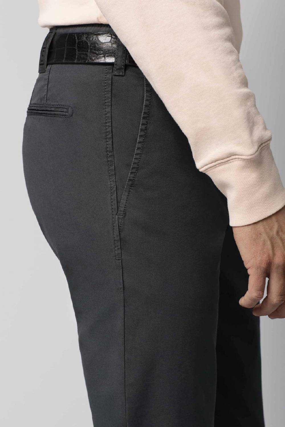 Meyer Pantalone regular fit grigio antracite cotone bio stretch m5 by meyer Prezzo Ridotto