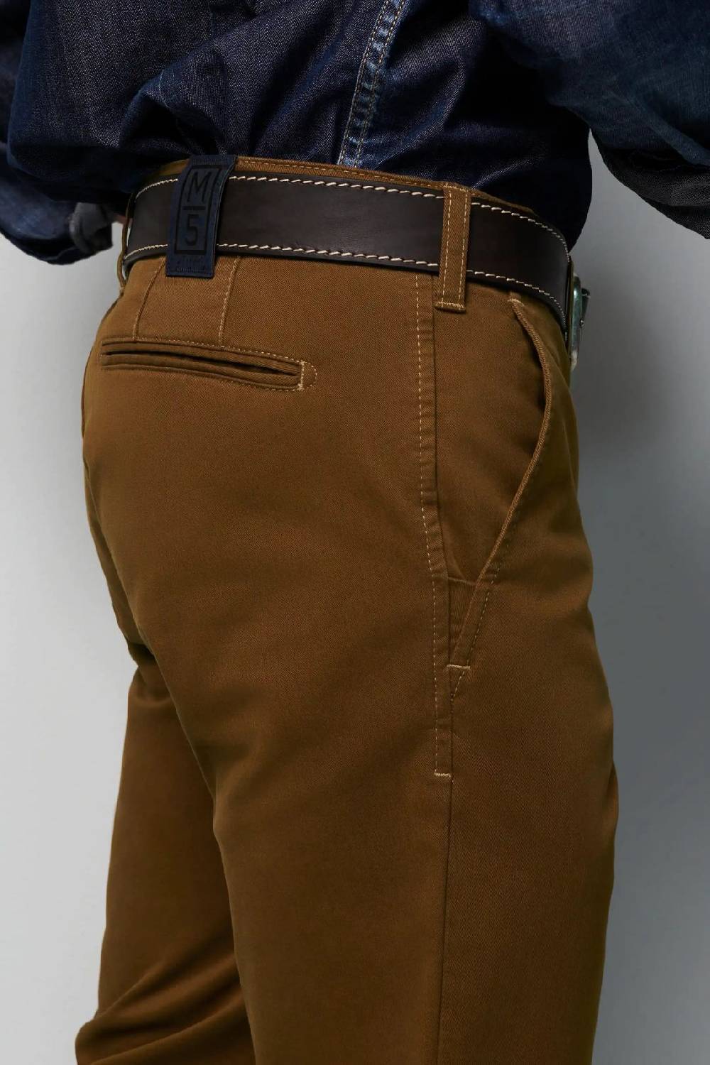 Meyer Pantalone regular fit caramello cotone bio stretch m5 by meyer Sottocosto