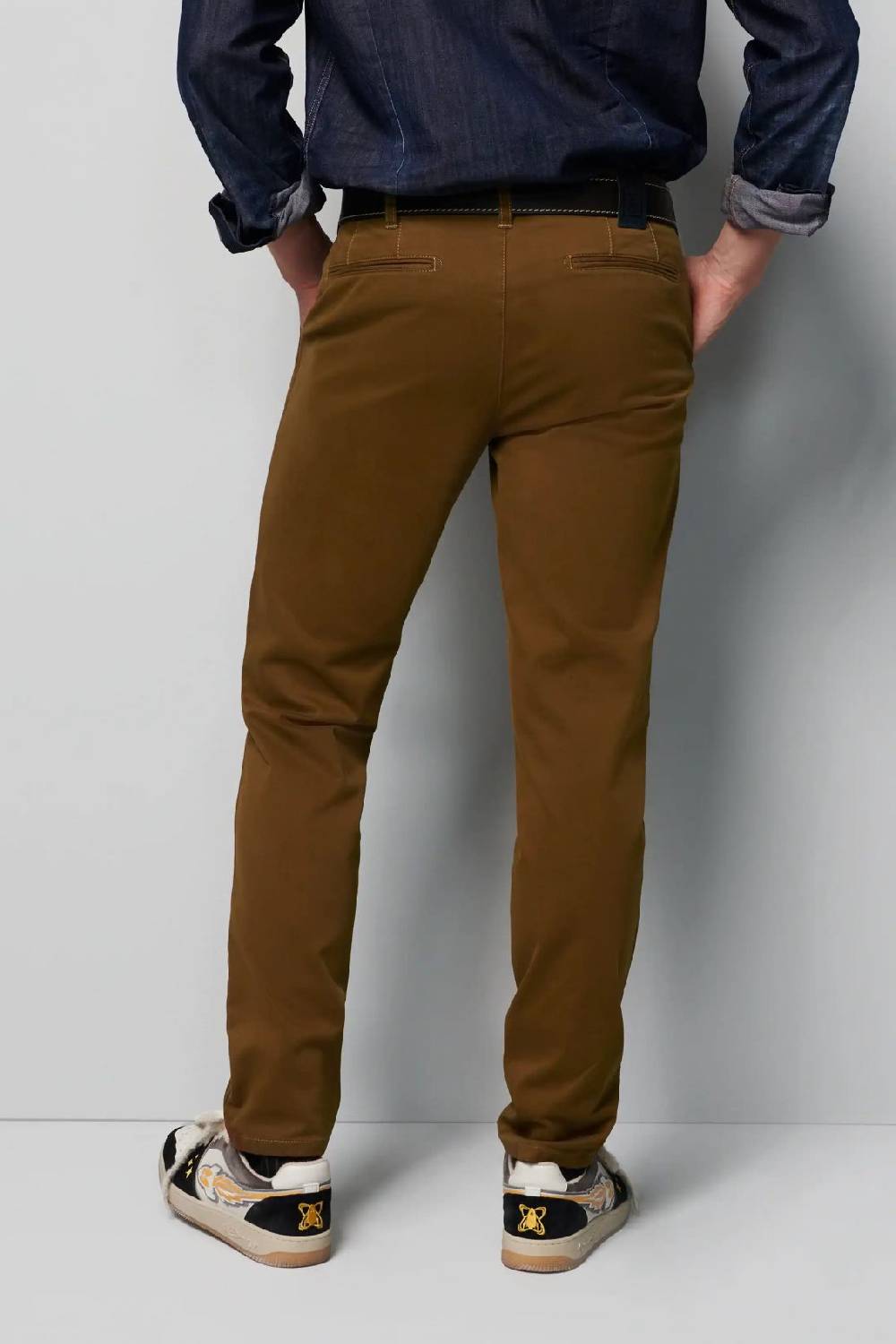 Meyer Pantalone regular fit caramello cotone bio stretch m5 by meyer Sottocosto