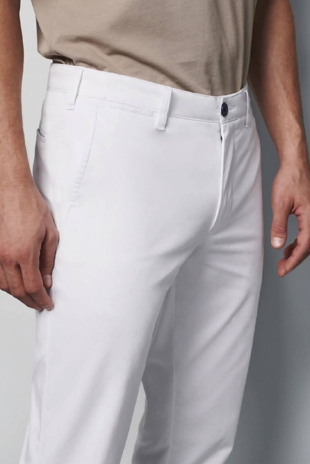 Meyer Pantalone regular fit bianco cotone bio stretch m5 by meyer Novità