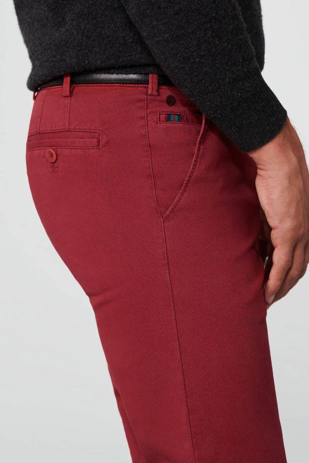 Meyer Pantalone rosso meyer in cotone stretch drop quattro comfort fit Presa