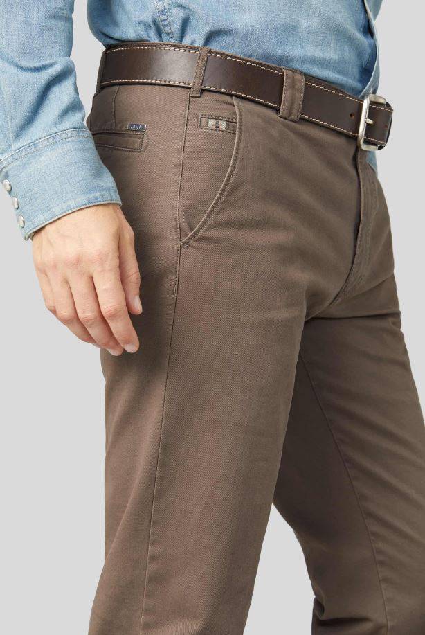 Meyer Pantalone color pietra meyer in cotone stretch drop quattro comfort fit Sconto