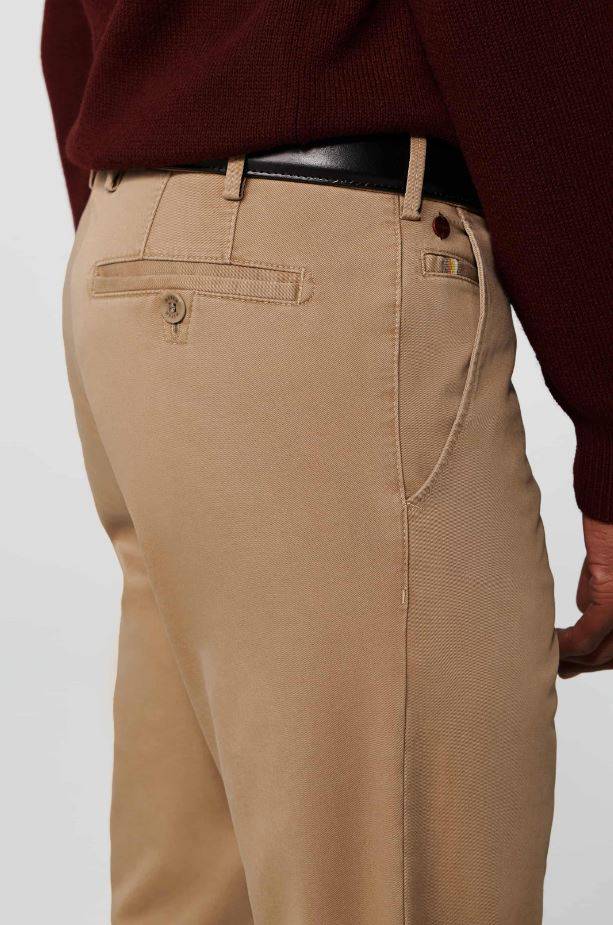 Meyer Pantalone color cammello meyer in cotone stretch drop quattro comfort fit Online