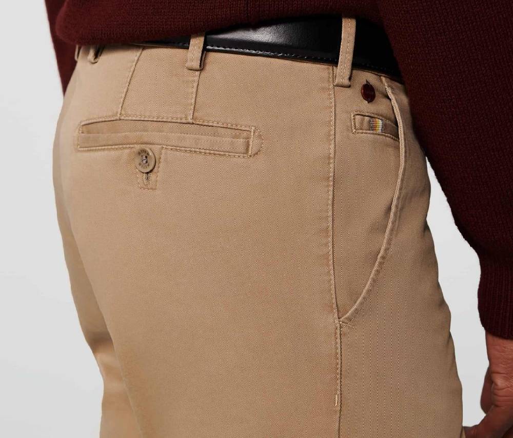 Meyer Pantalone color cammello meyer in cotone stretch drop quattro comfort fit Online