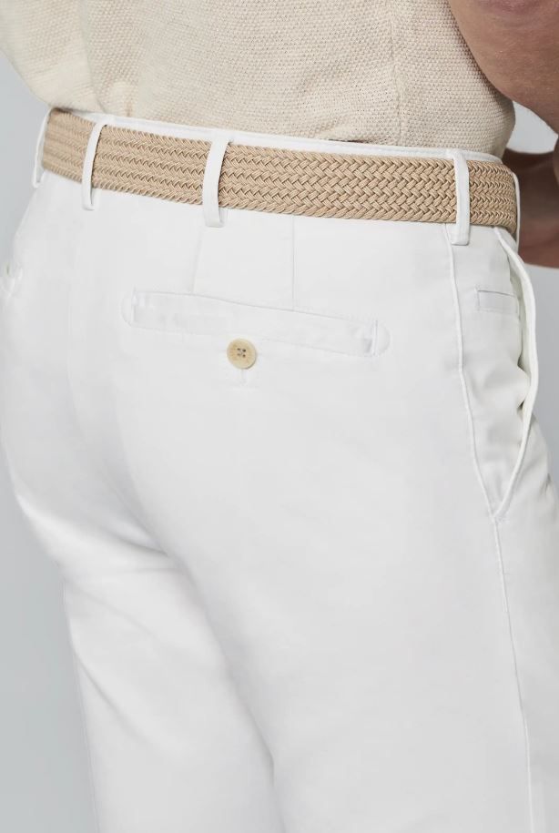 Meyer Pantalone bianco meyer in cotone stretch drop quattro comfort fit Outlet