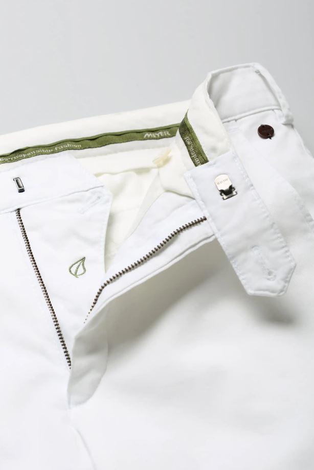 Meyer Pantalone bianco meyer in cotone stretch drop quattro comfort fit Outlet