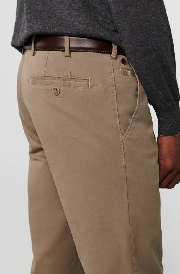 Meyer Pantalone beige meyer in cotone stretch drop quattro comfort fit In Vendita