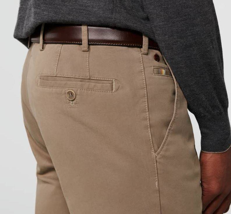 Meyer Pantalone beige meyer in cotone stretch drop quattro comfort fit In Vendita