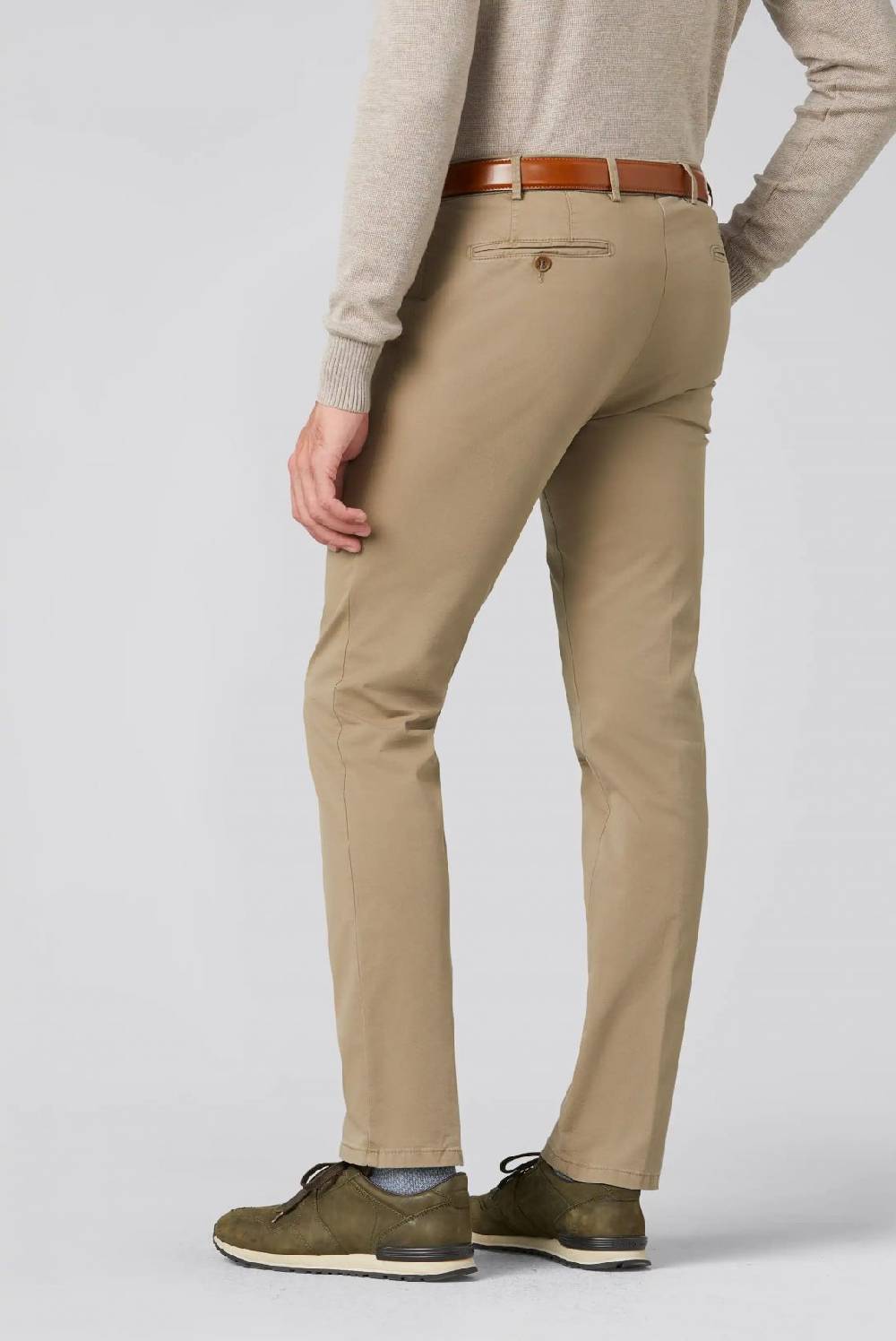 Meyer Pantalone color pietra meyer cotone bio stretch modern fit Offerte
