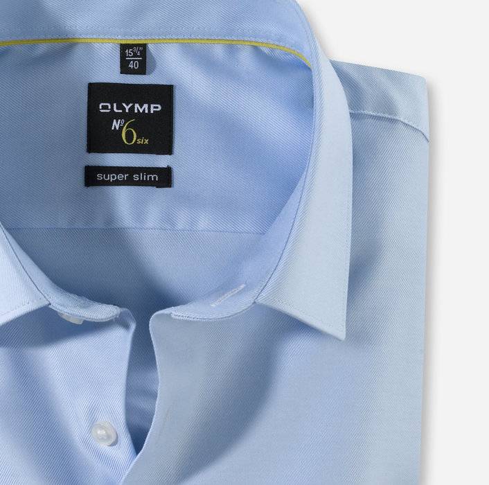 Olymp Camicia celeste super slim fit olymp cotone twill stretch Vendita Economica