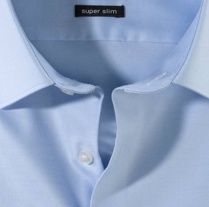 Olymp Camicia celeste super slim fit olymp cotone twill stretch Vendita Economica