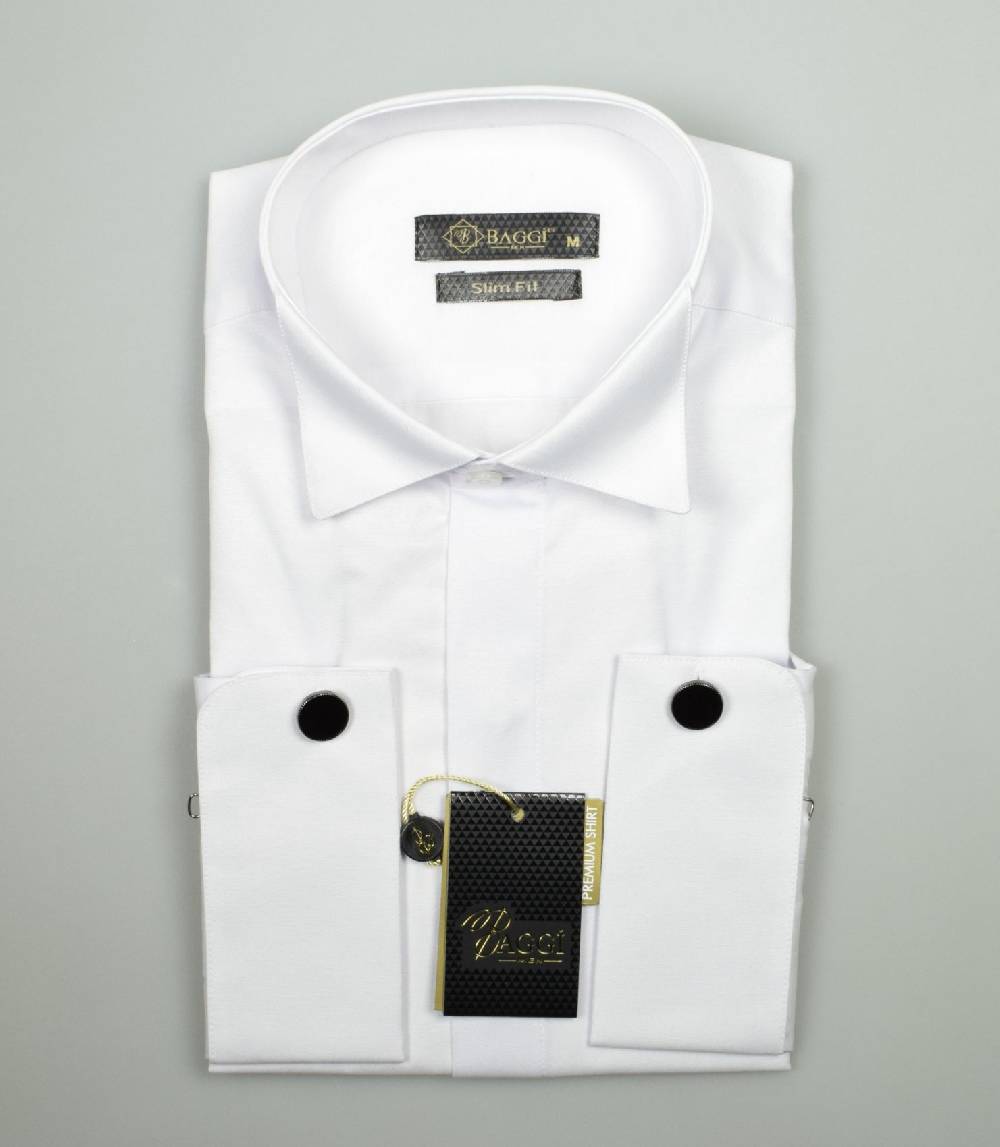 Baggi Camicia da cerimonia slim fit baggi collo diplomatico Saldi Di Fabbrica