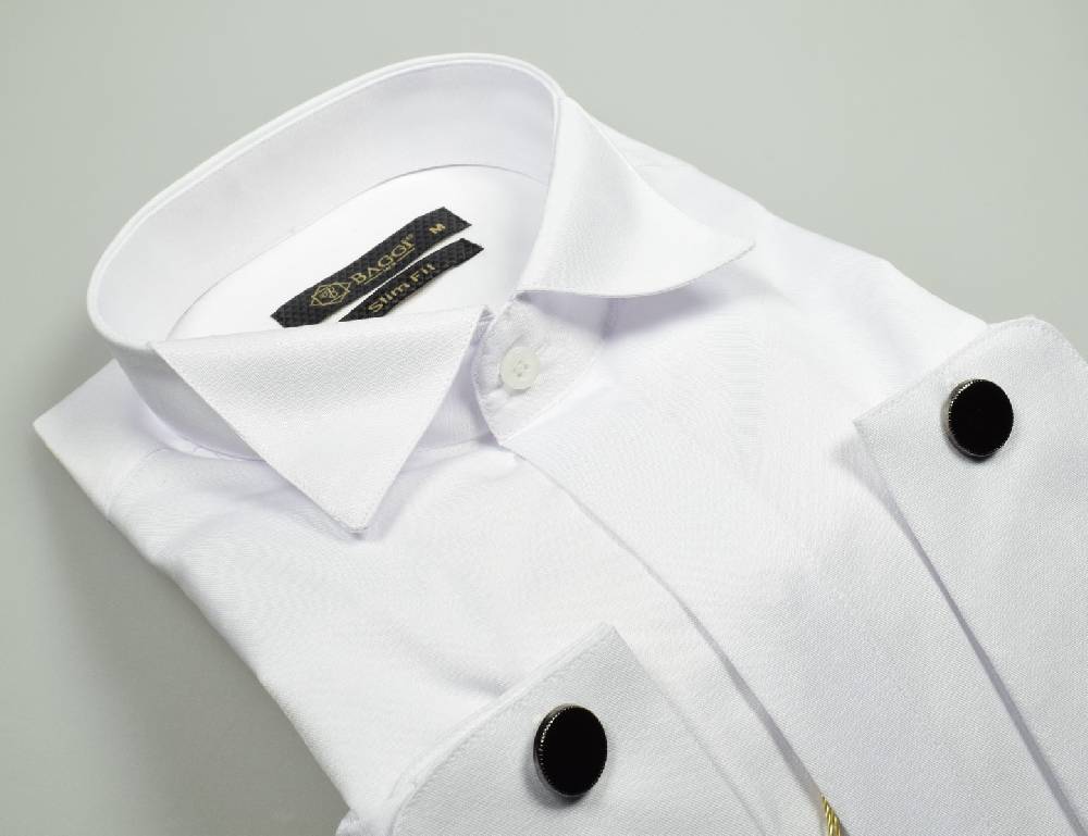 Baggi Camicia da cerimonia slim fit baggi collo diplomatico Saldi Di Fabbrica