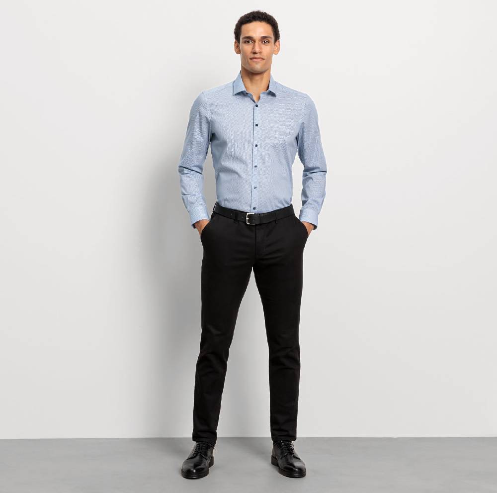 Olymp Camicia olymp level five slim fit olymp cotone stretch stampato Vendite Flash