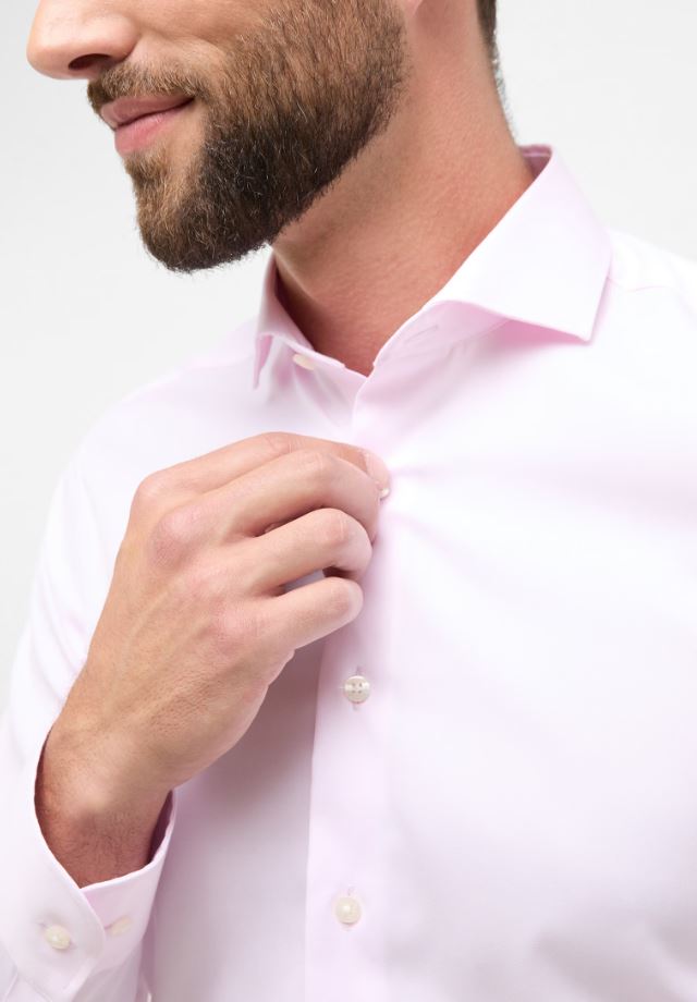 Eterna Camicia rosa eterna slim fit collo francese cotone cover In Saldo
