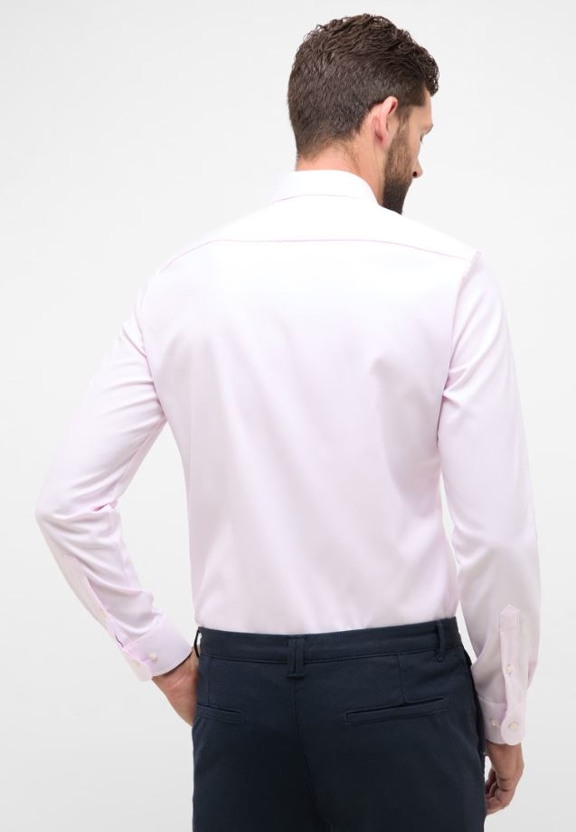 Eterna Camicia rosa eterna slim fit collo francese cotone cover In Saldo