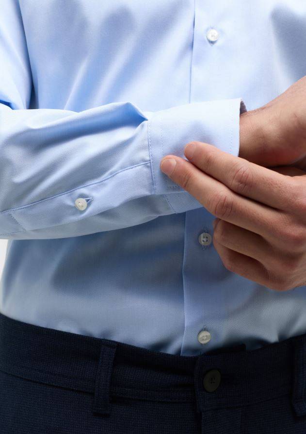 Eterna Camicia celeste eterna slim fit collo francese cotone cover 2025