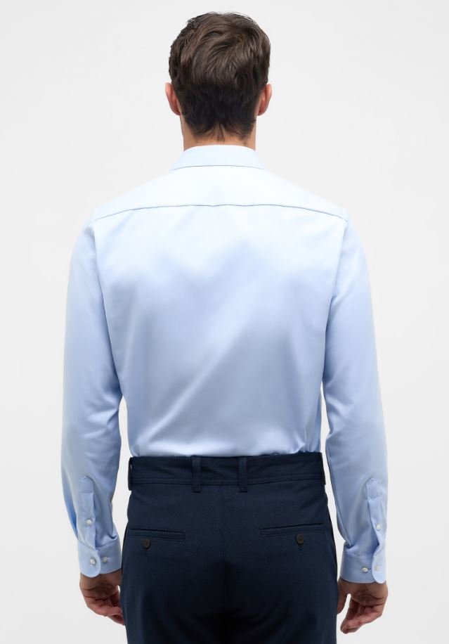 Eterna Camicia celeste eterna slim fit collo francese cotone cover 2025