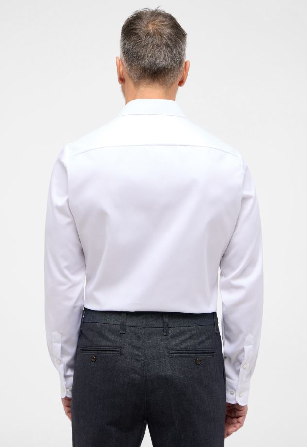 Eterna Camicia bianca eterna slim fit collo francese cotone cover 2025
