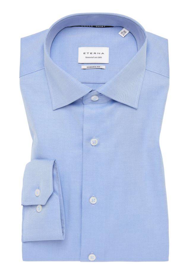 Eterna Camicia azzurra eterna modern fit collo classico italiano Pezzi Unici