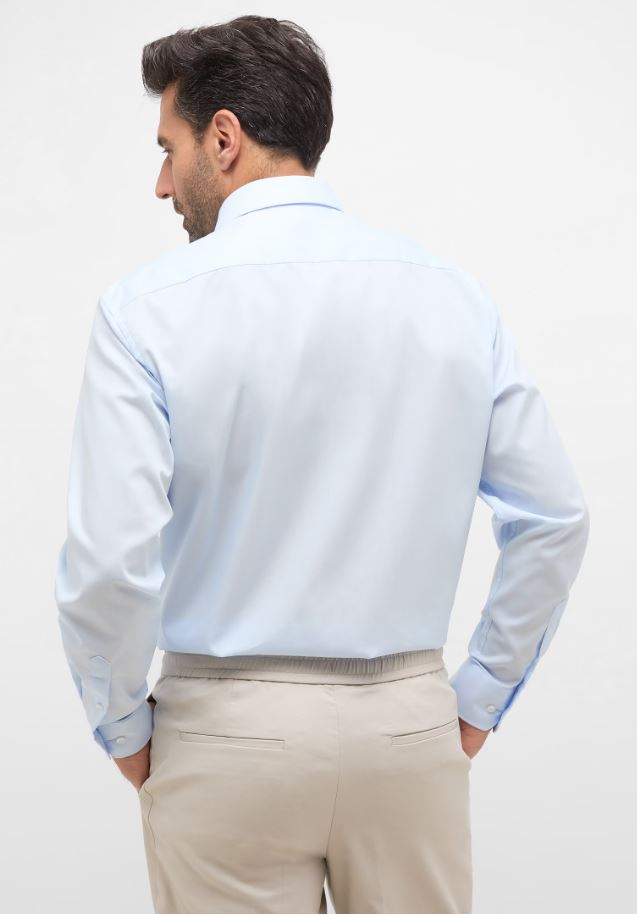 Eterna Camicia celeste eterna comfort fit in popeline no stiro Qualità Garantita