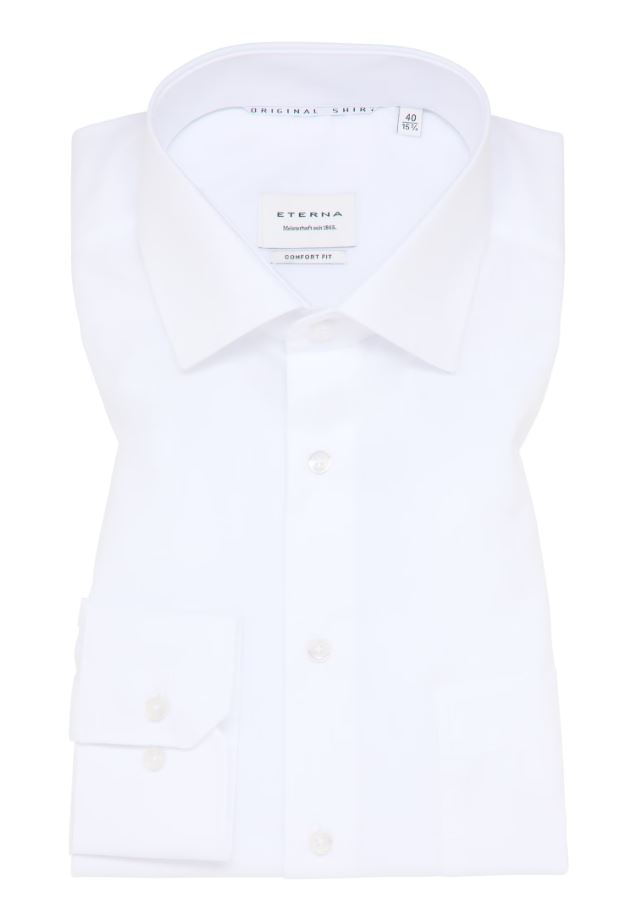 Eterna Camicia bianca eterna comfort fit in popeline no stiro Acquista Ora