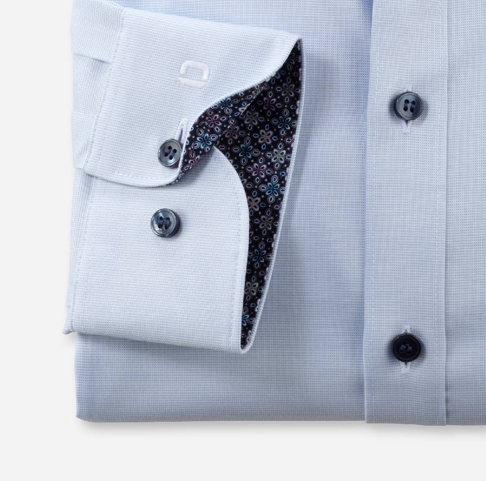 Olymp Camicia olymp level five celeste slim fit cotone stretch Fino Al -60%