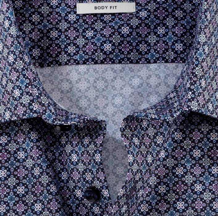 Olymp Camicia olymp slim fit blu cotone stretch stampato Affare Del Giorno