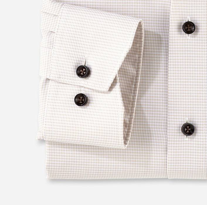 Olymp Camicia olymp a quadrettini beige modern fit con taschino Convenienza