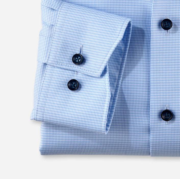 Olymp Camicia olymp a quadrettini celeste modern fit con taschino Novità