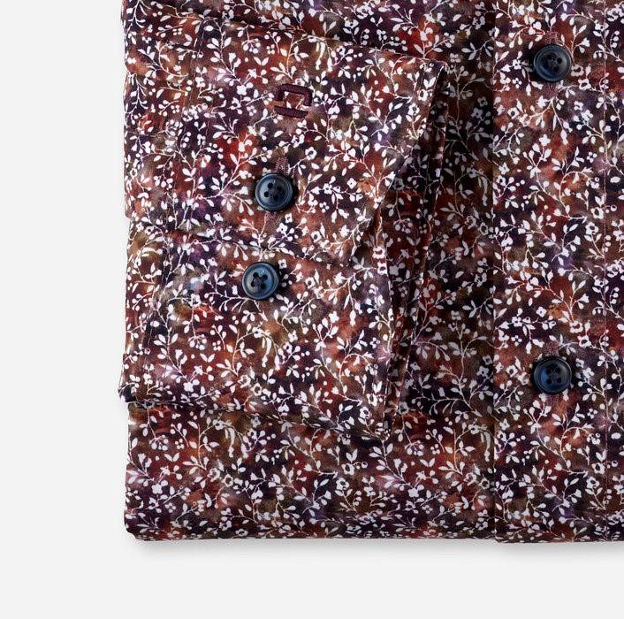 Olymp Camicia olymp fantasia floreale prugna modern fit Presa