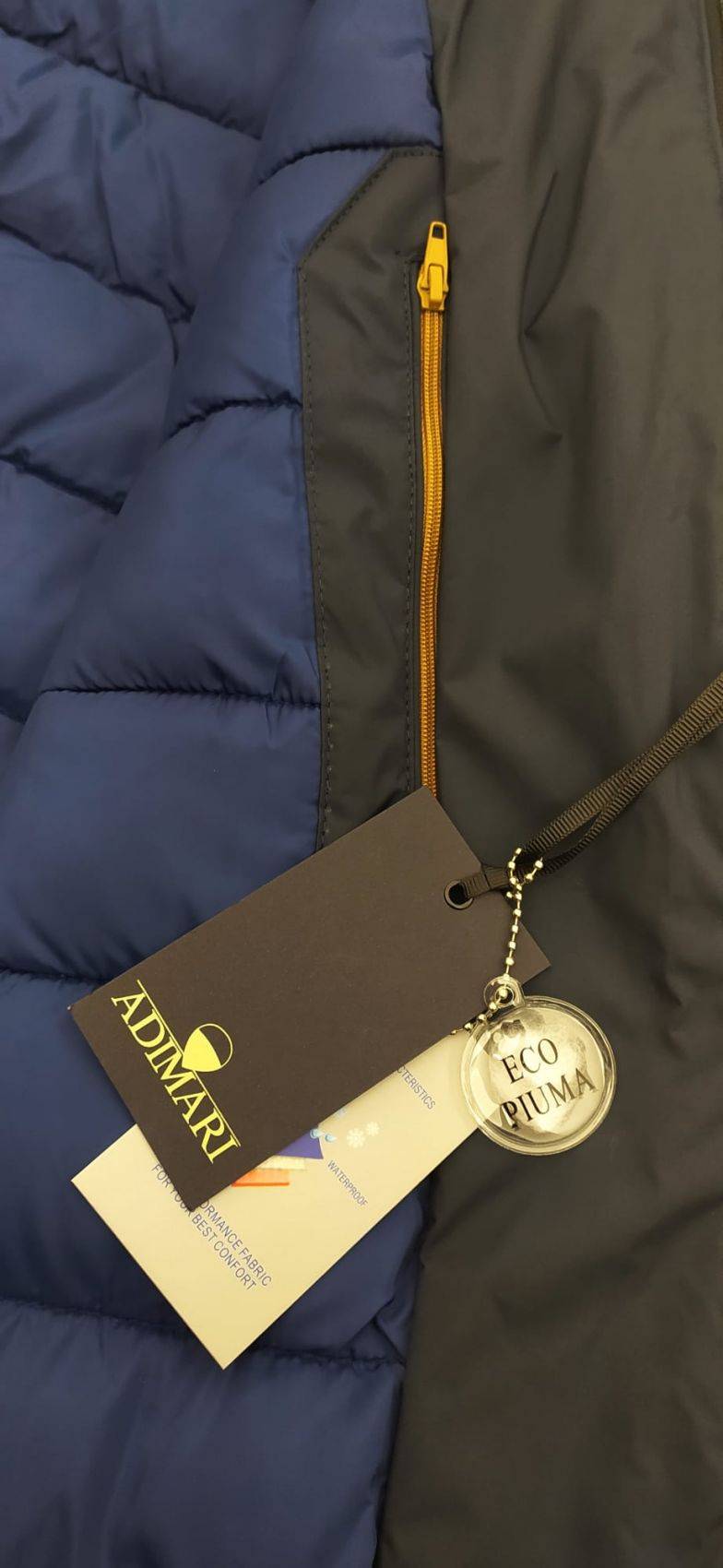 Adimari Parka in eco piuma blu adimari con cappuccio Italia