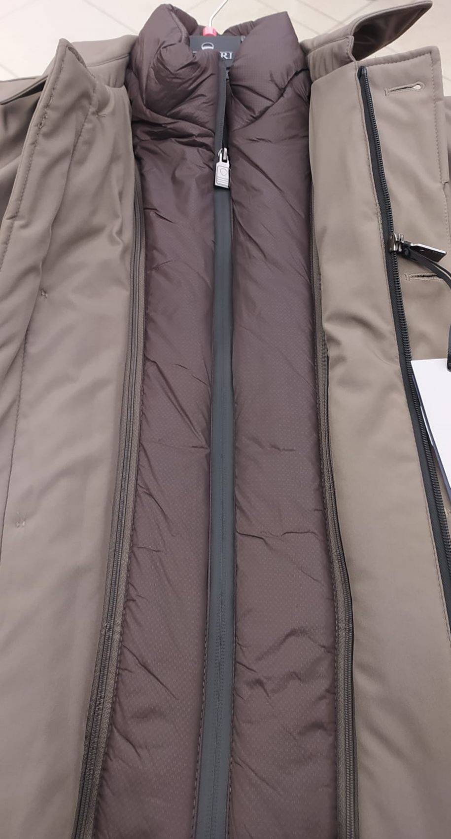 Adimari Trench impermeabile imbottito blu con pettorina anti vento staccabile 2025
