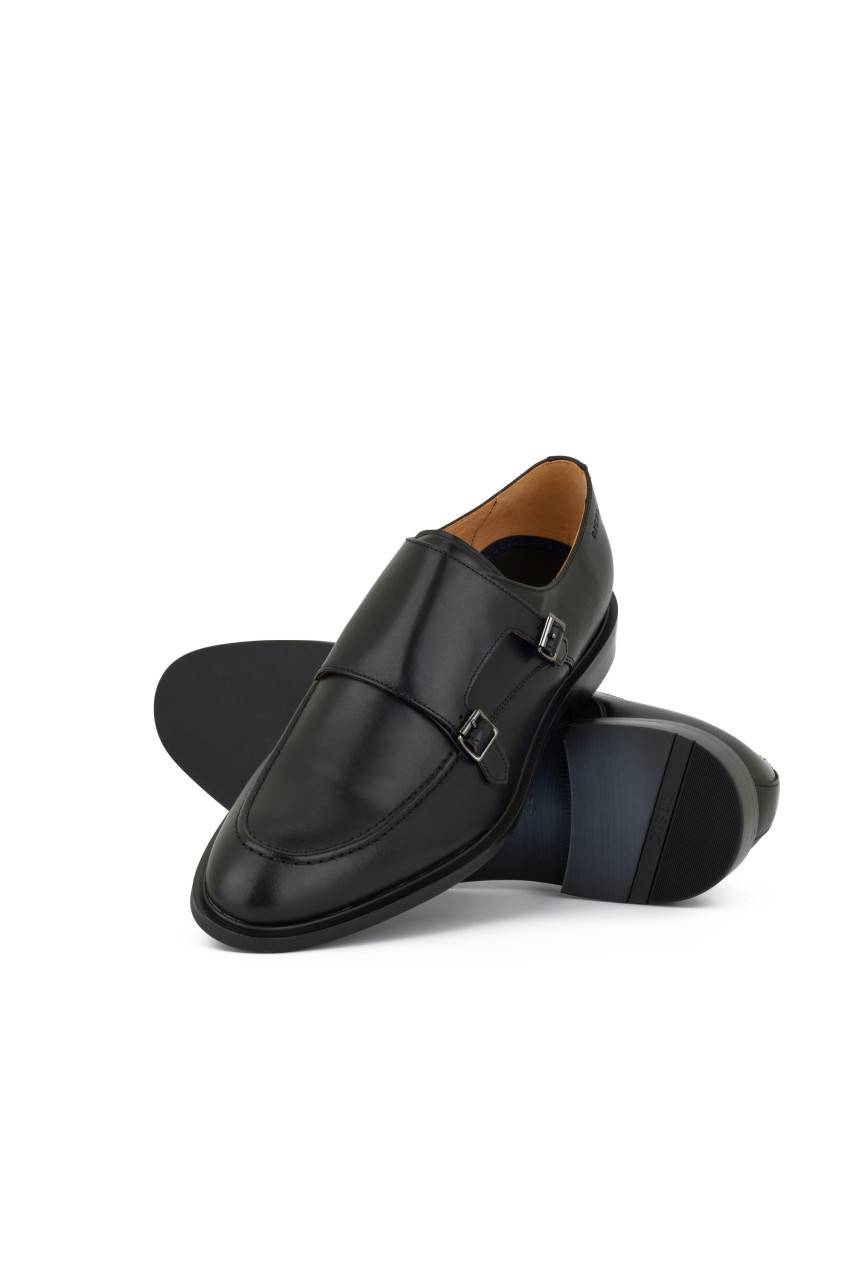 Digel Scarpa digel nera con doppia fibbia in pelle di vitello Promozione Limitata